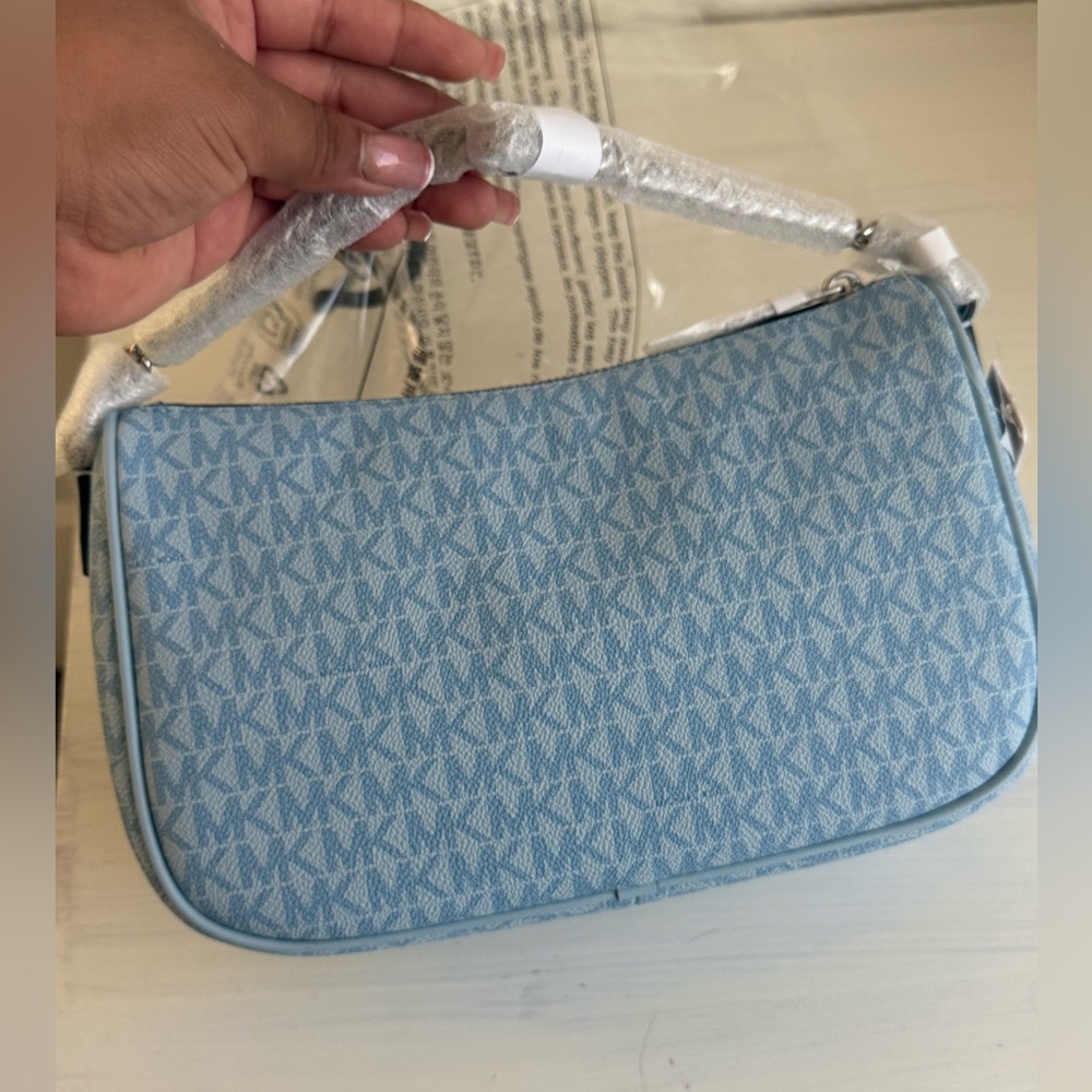 Michael Kors Sky Blue Monogram Shoulder Bag